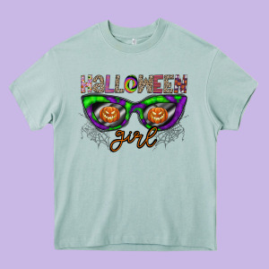 Halloween Girl Heavy Core Tee Designed By Cowhidedigitalart