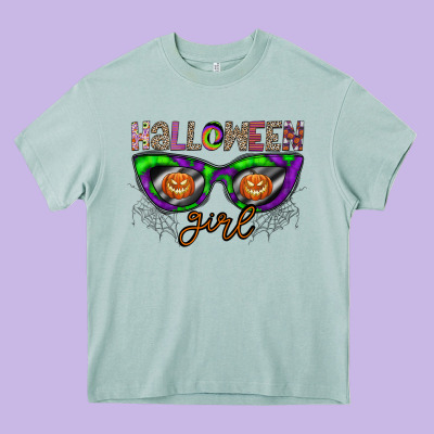 Halloween Girl Heavy Core Tee Designed By Cowhidedigitalart