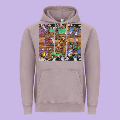 Easter Bunny Egg Cowhide Leopard Vintage Hoodie Designed By Artiststas