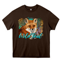 Chocolate Brown wild soul fox with dream catcher Heavy Core Tee - BarkalooDesign