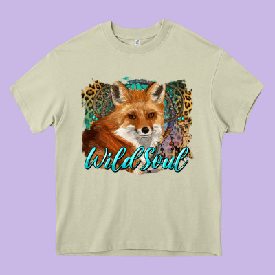 Wild Soul Fox With Dream Catcher Heavy Core Tee Designed By Barkaloodesign