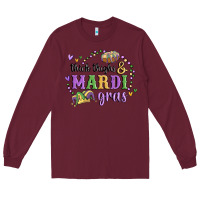 Burgundy thick thighs mardi gras Long Sleeve Tee - MaliasSmallBusiness