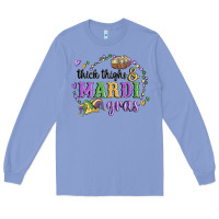 Colony Blue thick thighs mardi gras Long Sleeve Tee - MaliasSmallBusiness