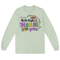 Matcha thick thighs mardi gras Long Sleeve Tee - MaliasSmallBusiness