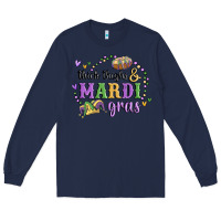 Navy thick thighs mardi gras Long Sleeve Tee - MaliasSmallBusiness
