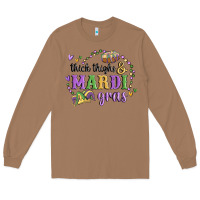 Toasted Coconut thick thighs mardi gras Long Sleeve Tee - MaliasSmallBusiness