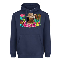 Navy Afro woman with sunkissed Heavyweight Hoodie - NancyCooperArtShop