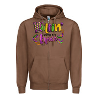 Chestnut rollin' with my krewe mardi gras Zipper Hoodie - LillyAllenDesigns