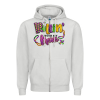 Dove Grey rollin' with my krewe mardi gras Zipper Hoodie - LillyAllenDesigns