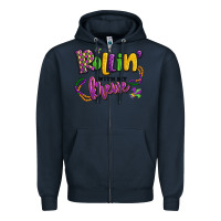 Navy rollin' with my krewe mardi gras Zipper Hoodie - LillyAllenDesigns
