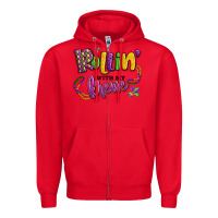 Red rollin' with my krewe mardi gras Zipper Hoodie - LillyAllenDesigns