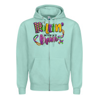 Seafoam rollin' with my krewe mardi gras Zipper Hoodie - LillyAllenDesigns