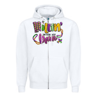 White rollin' with my krewe mardi gras Zipper Hoodie - LillyAllenDesigns