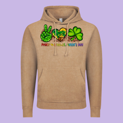 Peace Love St Patty's Day Vintage Hoodie Designed By Artiststas