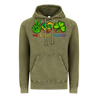 Vintage Olive peace love st patty's day Vintage Hoodie - Artiststas