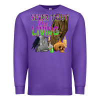 Purple Never Trust The Living Premium Sweatshirt - texasbilliewilder