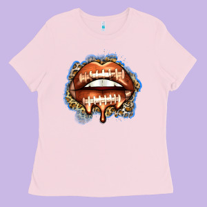 American Football Lips Ladies Tee Designed By Zillion Design Studio