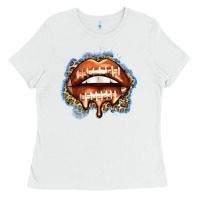 White american football lips Ladies Tee - Zillion Design Studio
