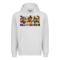 Dove Grey hallothanksmas Premium Hoodie - texasbilliewilder