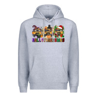 Heather Grey hallothanksmas Premium Hoodie - texasbilliewilder