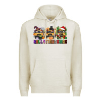 Oatmeal Heather hallothanksmas Premium Hoodie - texasbilliewilder
