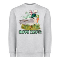 Heather Grey hoppy easter duck hunting Heavyweight Sweatshirt - MaliasSmallBusiness