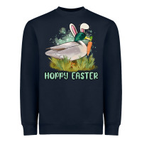 Navy hoppy easter duck hunting Heavyweight Sweatshirt - MaliasSmallBusiness