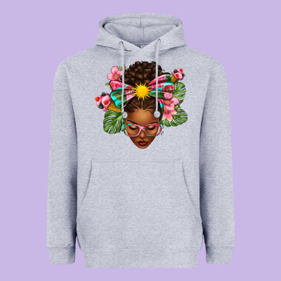 Afro Woman Summer Heavyweight Hoodie Designed By Texasbilliewilder
