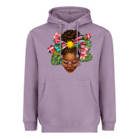 Lavender Afro Woman Summer Heavyweight Hoodie - texasbilliewilder
