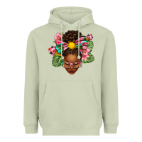 Matcha Afro Woman Summer Heavyweight Hoodie - texasbilliewilder