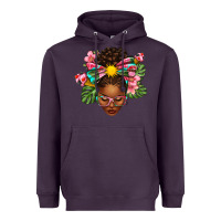 Plum Afro Woman Summer Heavyweight Hoodie - texasbilliewilder