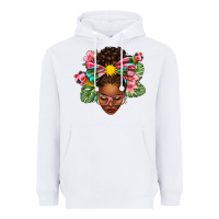 White Afro Woman Summer Heavyweight Hoodie - texasbilliewilder