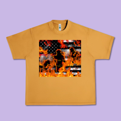 Firefighter Thin Red Lin Urban Heavy Tee Designed By Lillyallendesigns