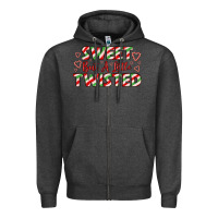 Charcoal Heather sweet but a little twisted Zipper Hoodie - LillyAllenDesigns