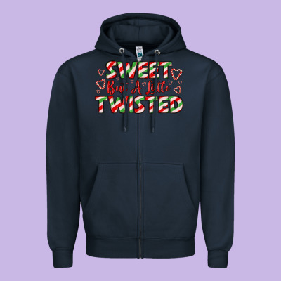 Sweet But A Little Twisted Zipper Hoodie Designed By Lillyallendesigns