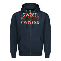 Navy sweet but a little twisted Zipper Hoodie - LillyAllenDesigns