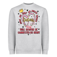 Heather Grey side by side or miles apart sisters will always be connected by heart Heavyweight Sweatshirt - MaliasSmallBusiness