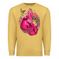 Antique Gold cancer boxing gloves with ribbon Premium Sweatshirt - NancyCooperArtShop