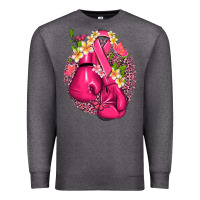 Charcoal Heather cancer boxing gloves with ribbon Premium Sweatshirt - NancyCooperArtShop