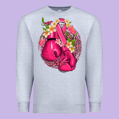 Cancer Boxing Gloves With Ribbon Premium Sweatshirt Designed By Nancycooperartshop