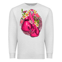 Oatmeal Heather cancer boxing gloves with ribbon Premium Sweatshirt - NancyCooperArtShop
