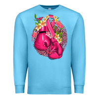 Ocean Blue cancer boxing gloves with ribbon Premium Sweatshirt - NancyCooperArtShop