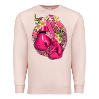 Pale Pink cancer boxing gloves with ribbon Premium Sweatshirt - NancyCooperArtShop