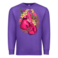 Purple cancer boxing gloves with ribbon Premium Sweatshirt - NancyCooperArtShop
