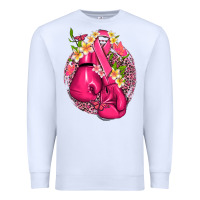 White cancer boxing gloves with ribbon Premium Sweatshirt - NancyCooperArtShop