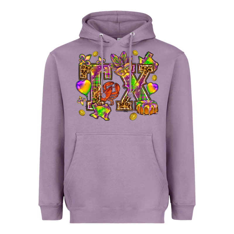 Texas Mardi Gras Heavyweight Hoodie by NancyCooperArtShop | Teevron