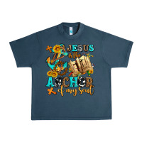 Midnight Navy jesus is the anchor of my soul Urban Heavy Tee - AdoDesignShop