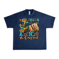 Navy jesus is the anchor of my soul Urban Heavy Tee - AdoDesignShop