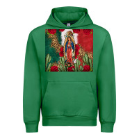 Emerald Our Lady Of Guadalupe Mexican Flag Roses Cactus Urban Hoodie - FaDigitalArtStudio