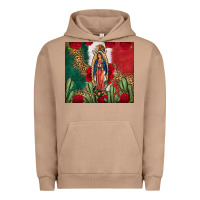 Pigment Burro Our Lady Of Guadalupe Mexican Flag Roses Cactus Urban Hoodie - FaDigitalArtStudio